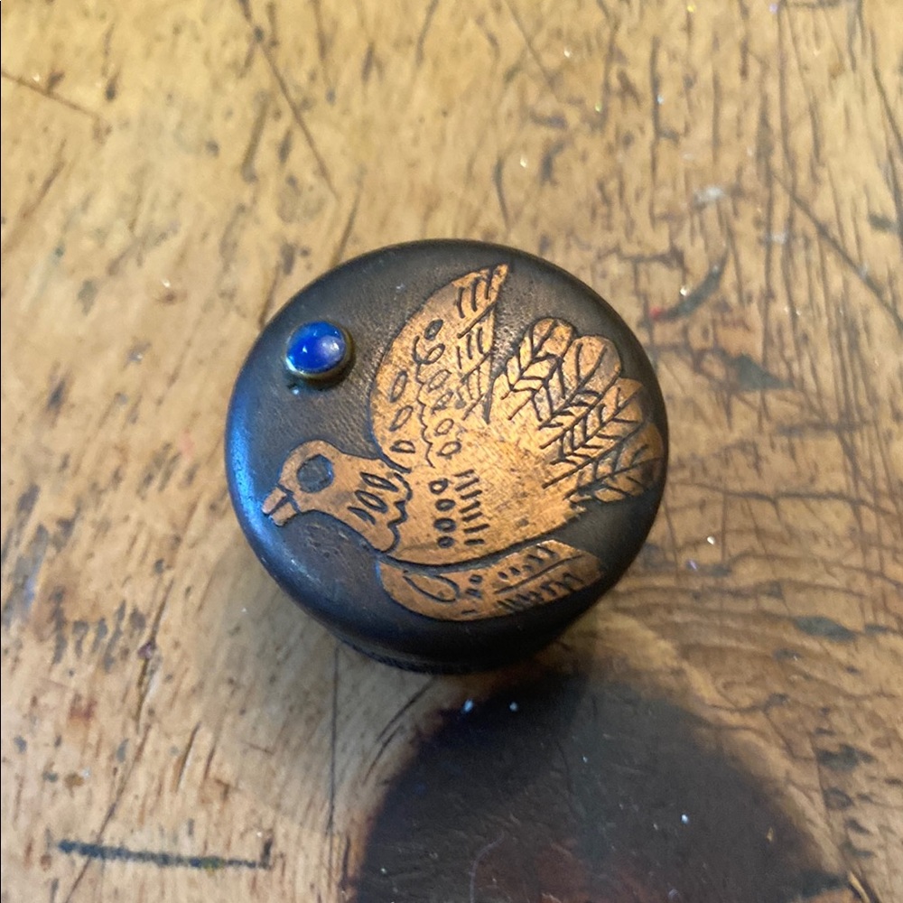 Handcrafted Copper and lapis trinket or ring box